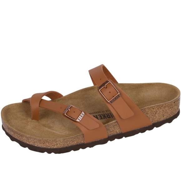 Birkenstock | Shoes | Birkenstock Ginger Brown Mayari Sandals With Rose Gold Buckles | Poshmark